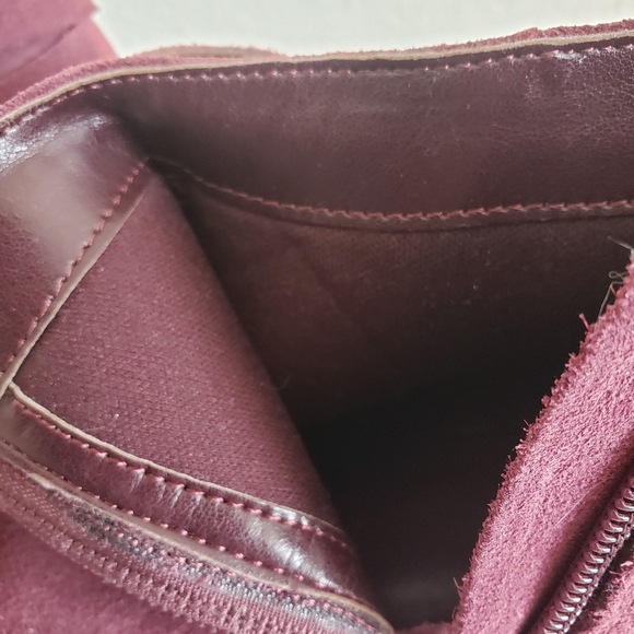 #Nine West Lina Women Burgundy Suede Wedges Booties - Picture 14 of 16